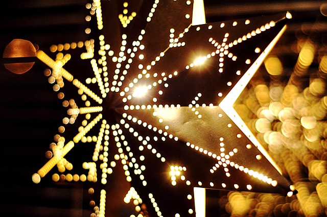 Weihnachten, Dekoration, Licht, Gelb