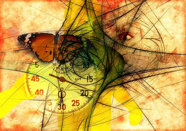 Free butterfly stopwatch eye illustration
