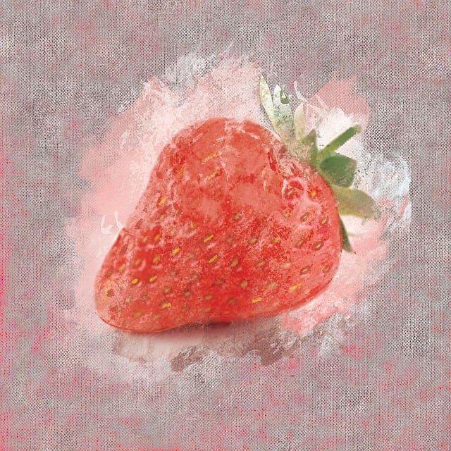 Free strawberry watercolor fruit illustration