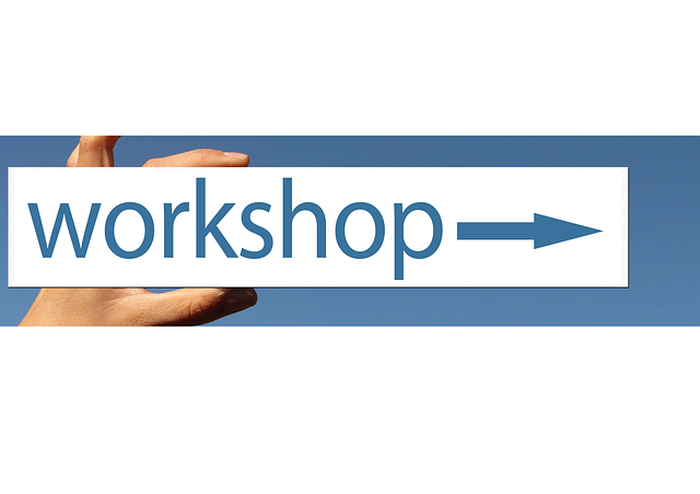 Workshop, Schild, Halten, Zettel