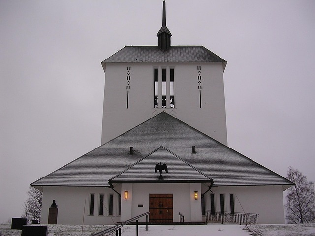 Igreja, Ullensaker, Branco, Neve