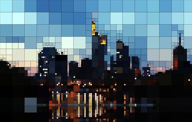 Free photo effect city skyscrapers illustration