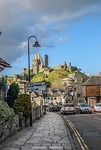 corfe castle, england, sky and clouds