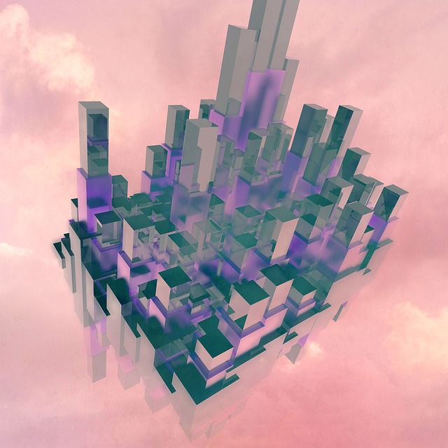 Free abstract cubes wave illustration