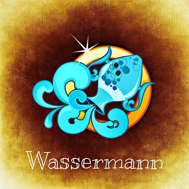 Free aquarius star sign horoscope illustration