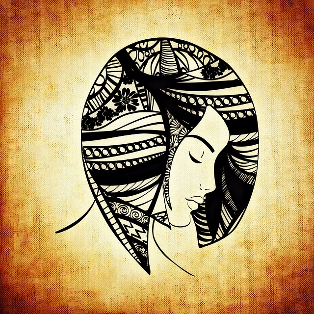 Free woman hair head illustration