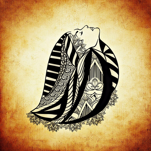 Free woman hair head illustration