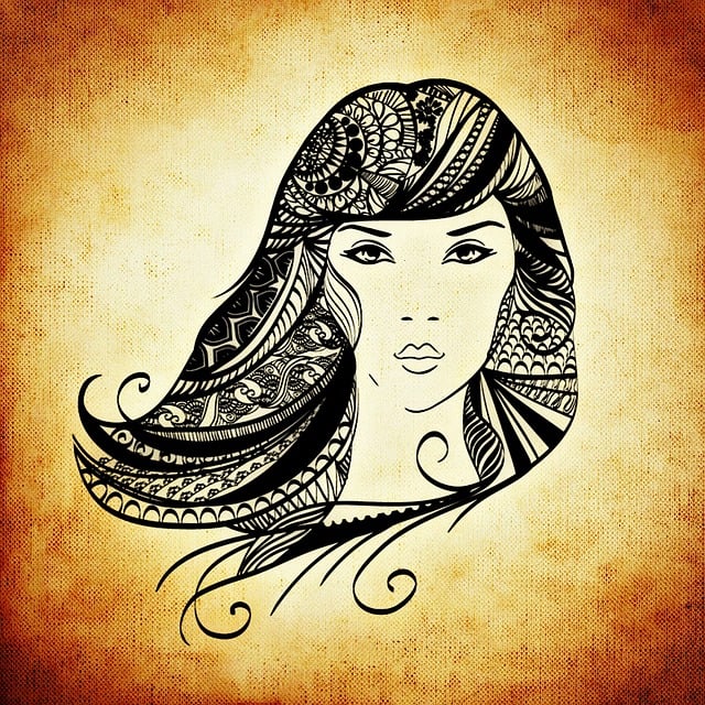 Free woman hair head illustration