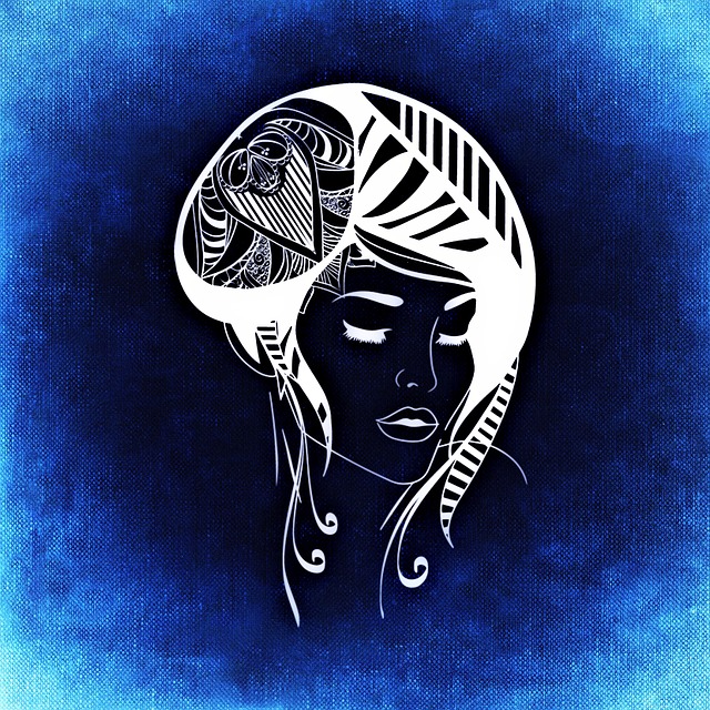 Free woman silhouette hair illustration
