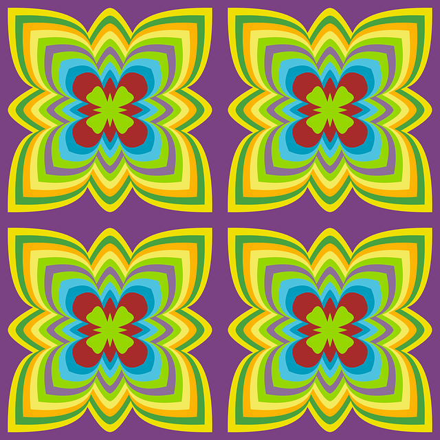 Free geometric flower pattern vector