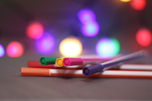Caneta, Bokeh, Cor, Clarão, Foco