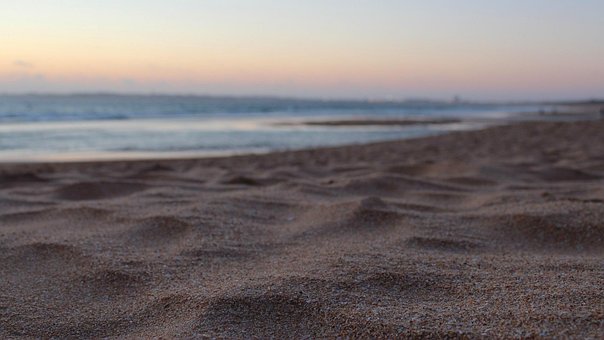 Playa, Arena, Atardecer, Mar, Paisaje