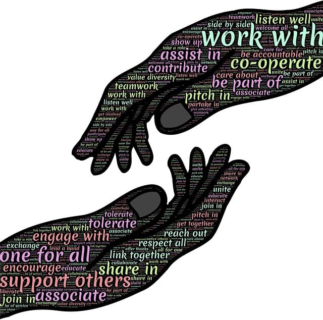 Free joining hands help illustration