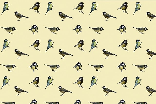 Free birds tile mosaic illustration