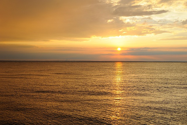 Sonnenuntergang, Meer, Reflexion