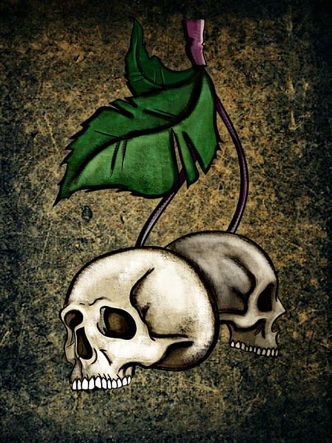 Free skull and crossbones scary skull illustration