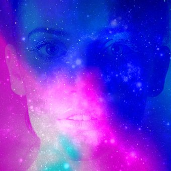 Fantasie, Gesicht, Raum, Frau