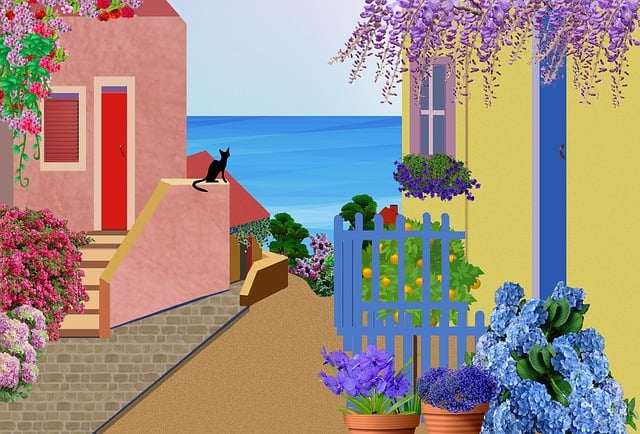 Free houses street italy illustration