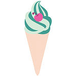 ice-cream, cone, peach