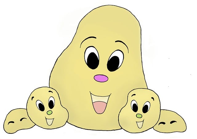 Free potatoes vegetables comic illustration