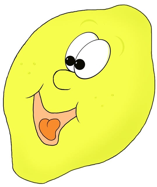 Free lemon vegetables comic illustration
