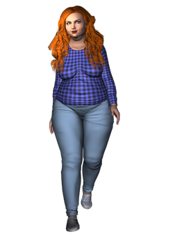 Girl, Chubby, Overweight, Diet, Walking