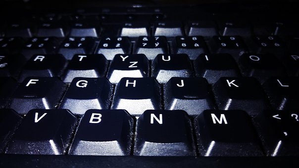 Teclado, Letras, Botones, Negro, La Luz