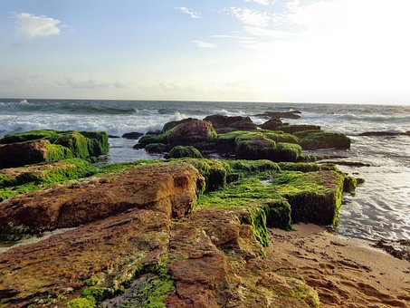 Meer, Textur, Abend, Sonnenuntergang