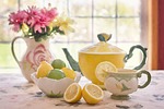 tea with lemon, still-life, tea pot