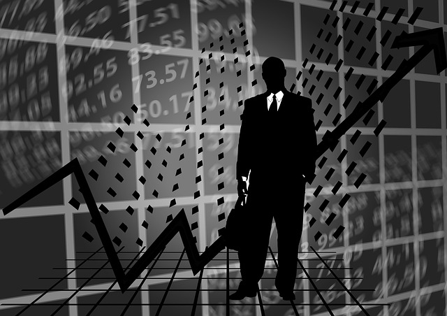 Free stock exchange businessman silhouette illustration
