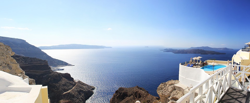 Mer, Santorin, GrÃ¨ce, Vacances, Bleu, Blanc, Ãle