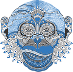 pattern, monkey, new year's eve