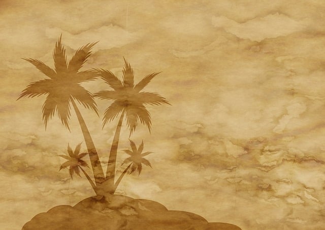 Free paper parchment palm tree illustration