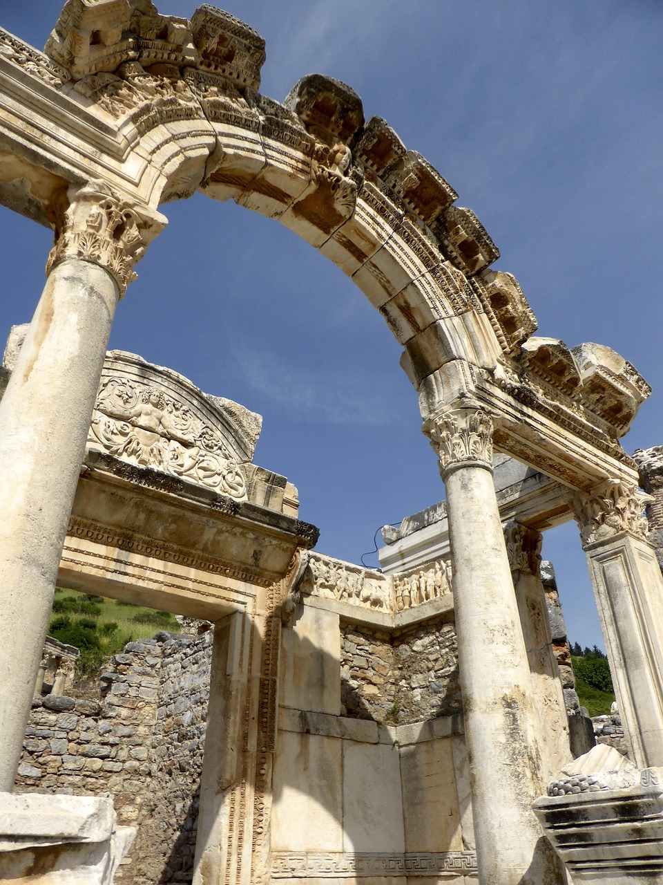 Excavated Roman architectural ruins similar to the villa site near Binyamina