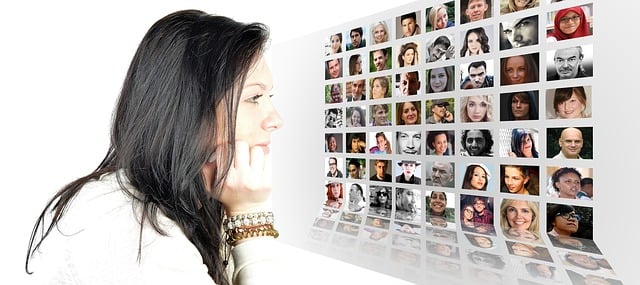 Free woman face photomontage illustration