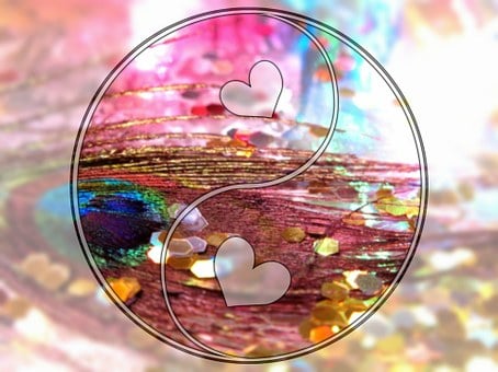 En Yang, Corazones, Circulo, Fondo