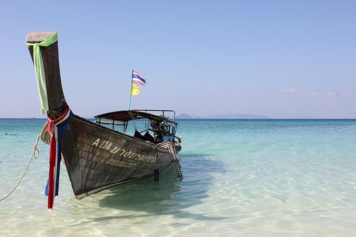 Tailândia, Praia, Água, Mar, Boot