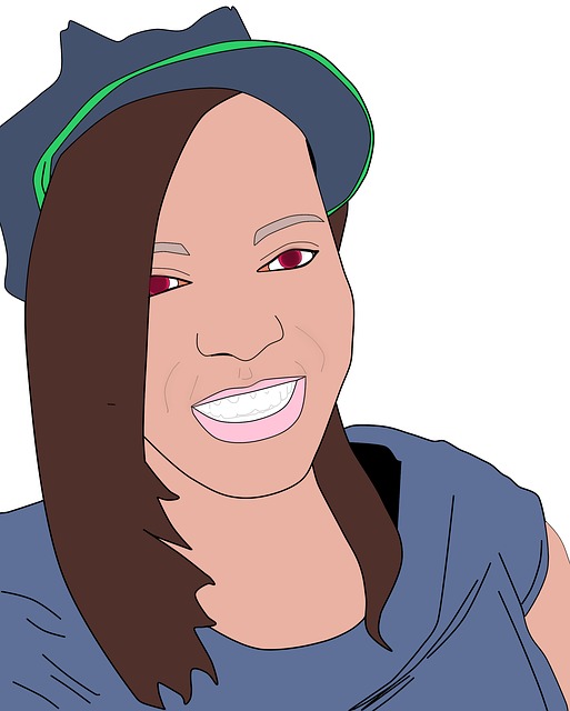 Free woman black beret illustration