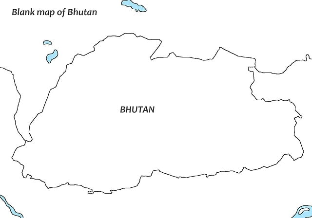 Free blank map bhutan bhutan blank map illustration