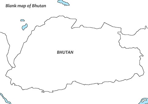Free Blank Map Bhutan illustration and picture