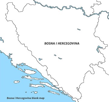 Free Bosnia And Herzegovina Blank Map illustration and picture