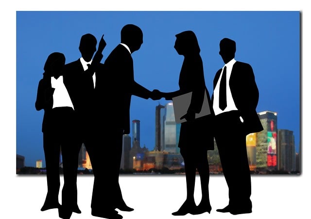 Free people group shaking hands illustration