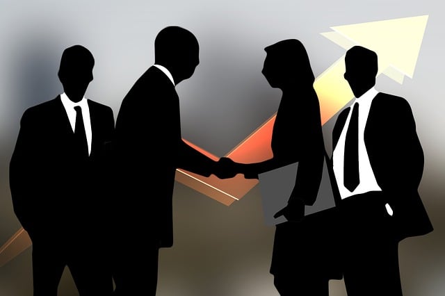 Free people group shaking hands illustration