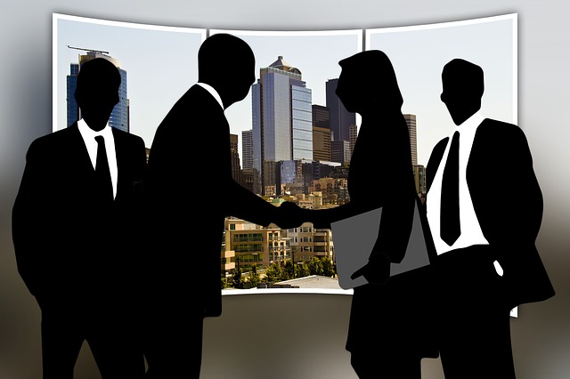 Free people group shaking hands illustration