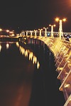pier, lights, night