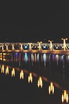 pier, lights, night