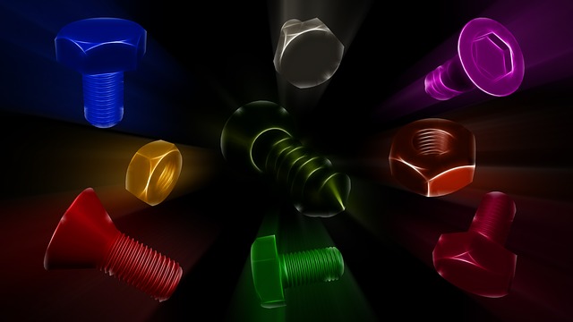 Schraube, Nüsse, Mixer, Bunt