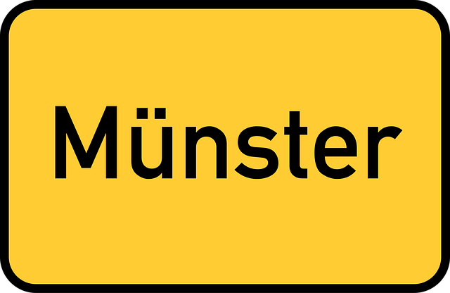 Free münster town sign city limits sign illustration