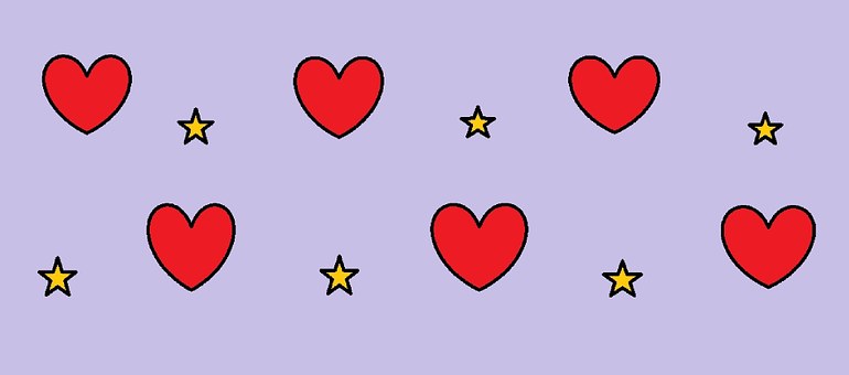 Free Hearts Stars illustration and picture