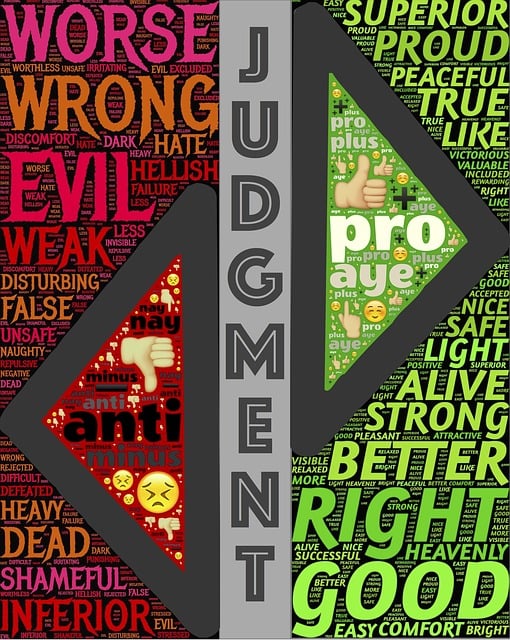 Free judgment contrast comparing illustration